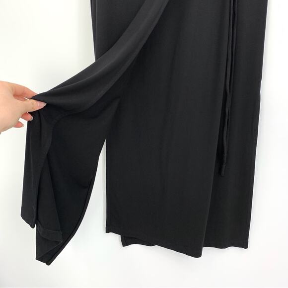 NWT VINCE V-Neck Jersey Wrap Midi Dress Black S - Picture 12 of 12